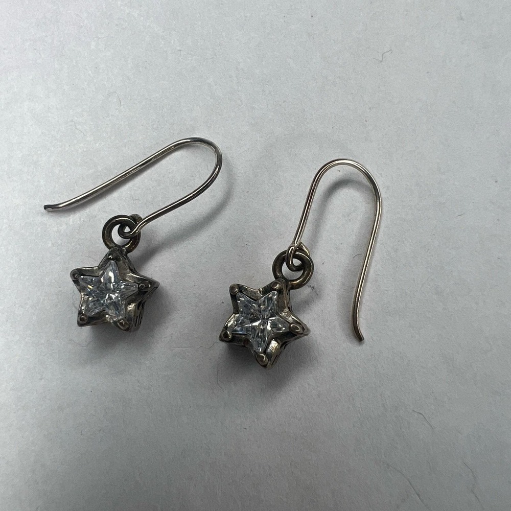 SILPADA 925 Sterling Silver CZ STAR Filigree Drop‎ Dangle Earrings